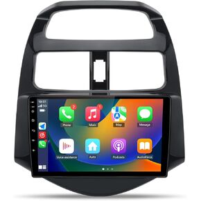 Car Radio Stereo for Chevy Spark 2013 2014 2015 with Wireless Android Auto Apple Carplay 2G+32G 9 inch Android 11 Touch Screen with SWC WiFi GPS Navigation DSP Bluetooth