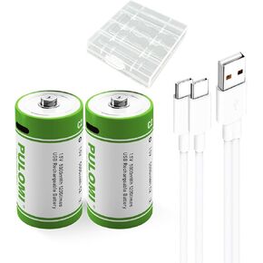 PULOMI USB Lithium ion Rechargeable AAA Battery, High Capacity 1.5V 550mWh Rechargeable AAA Battery, 1 H Fast Charge, 1200 Cycle with Type C Port Cable, Constant Output,8-Pack in Kuwait