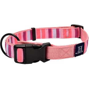 Hamilton Dog Collar, Adjustable Red Dog Collar, Bandana Pattern Ribbon Overlay Collection Pet Collar for Dogs, Size S/M