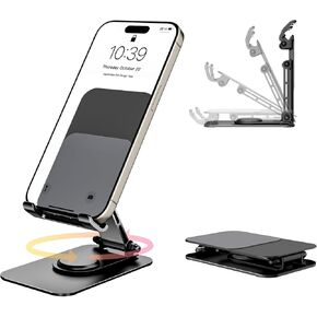 Adjustable Metal Phone Stand Folder Phone Holder for All Mobile Phone iPhone Huawei Xiaomi Desktop Universal Holder for Tablet (Grey)
