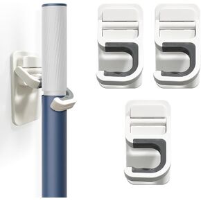 Broom Holder Wall Mount, Broom Holder Wall Mount Self Adhesive, Broom Wall Mount No Drilling Super Anti-Slip Mop and Broom Holder Dustpan Hanger for Home, Kitchen, Garden, Garage Storage 6Pack