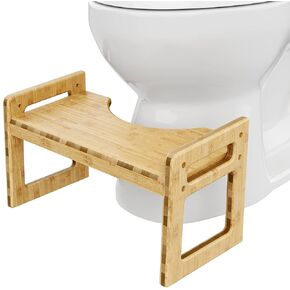 Squatty Potty The Original Toilet Stool - Bamboo Flip, 7" & 9" Height, Brown
