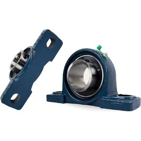 Jeremywell UCP205-16 Pillow Block Bearing (2 Pack), 1 inch Bore, 2 Bolt Flange Mounted, Solid Cast Iron Base, Self-Alignment