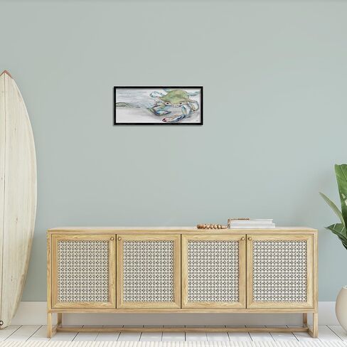 لوحة فنية جدارية مؤطرة من Stupell Industries Vivid Crab Beach Shoreline مشهد طبيعي بحري، تصميم بواسطة Stacy Gresell in Saudi Arabia