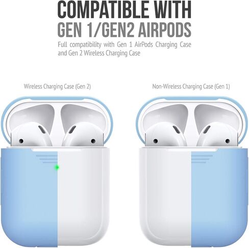 KeyBudz AirPods 2 & 1 Case [Front LED Visible] Protective Silicone Cover and Skin Compatible with Apple AirPods (Without Carabiner, Lava Red) in Saudi Arabia