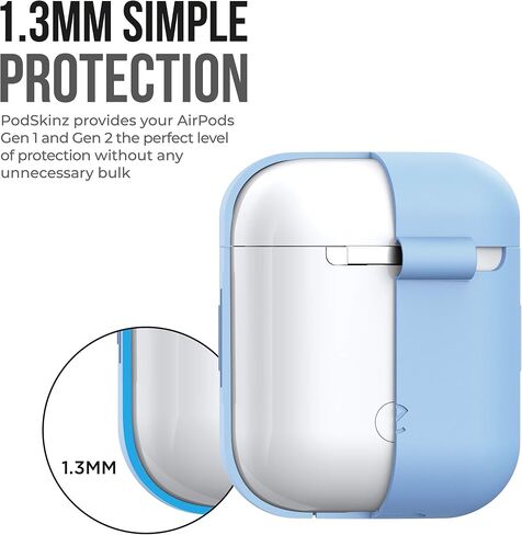 KeyBudz AirPods 2 & 1 Case [Front LED Visible] Protective Silicone Cover and Skin Compatible with Apple AirPods (Without Carabiner, Lava Red) in Saudi Arabia
