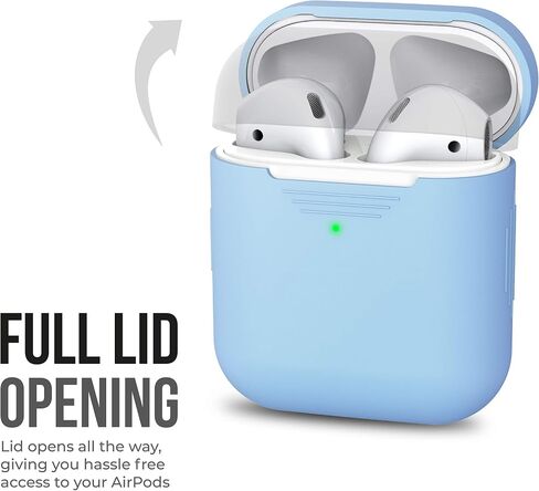 KeyBudz AirPods 2 & 1 Case [Front LED Visible] Protective Silicone Cover and Skin Compatible with Apple AirPods (Without Carabiner, Lava Red) in Saudi Arabia