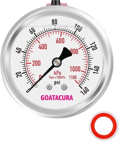 -30 inHg to 0 Glycerin Filled Vacuum Pressure Gauge, 2.5" Dial Size, Stainless Steel Case, with Vent Valve, 1/4" NPT Lower Mount, 2-1-2% Accuracy, for Air Pump, HVAC, Pipe, Pressure Test in Saudi Arabia