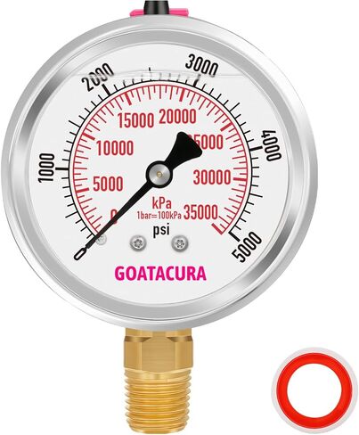 -30 inHg to 0 Glycerin Filled Vacuum Pressure Gauge, 2.5" Dial Size, Stainless Steel Case, with Vent Valve, 1/4" NPT Lower Mount, 2-1-2% Accuracy, for Air Pump, HVAC, Pipe, Pressure Test in Saudi Arabia
