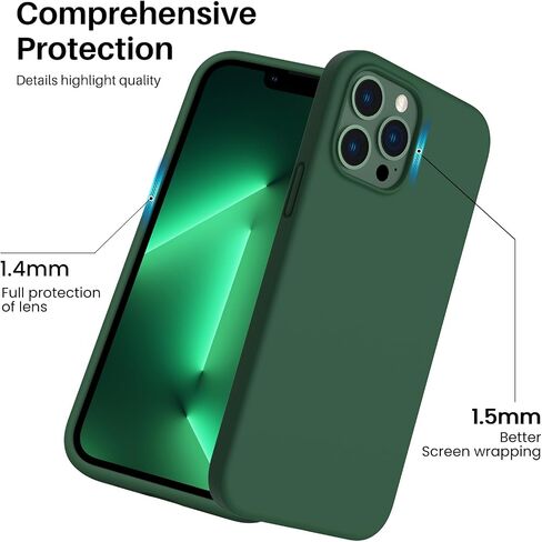حافظة سيليكون سائلة مقاومة للصدمات من ORNARTO مصممة لهاتف iPhone 13 Pro Max مقاس 6.7 بوصة، حافظة حماية شاملة من المطاط الهلامي ضد الصدمات، حماية من السقوط 6.7 بوصة-منتصف الليل in Kuwait