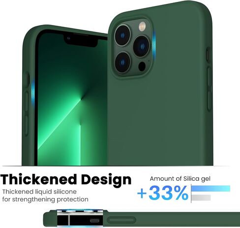 حافظة سيليكون سائلة مقاومة للصدمات من ORNARTO مصممة لهاتف iPhone 13 Pro Max مقاس 6.7 بوصة، حافظة حماية شاملة من المطاط الهلامي ضد الصدمات، حماية من السقوط 6.7 بوصة-منتصف الليل in Kuwait