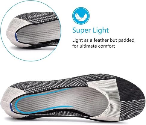 Frank Mully Women’s Ballet Flat Shoes Knit Dress Shoes Round Toe Slip On Ballerina Flats for Woman Low Wedge Comfort Soft in Saudi Arabia