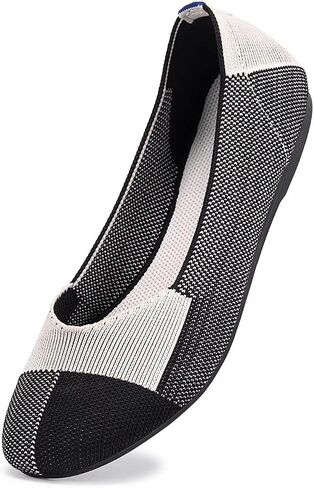 Frank Mully Women’s Ballet Flat Shoes Knit Dress Shoes Round Toe Slip On Ballerina Flats for Woman Low Wedge Comfort Soft in Saudi Arabia