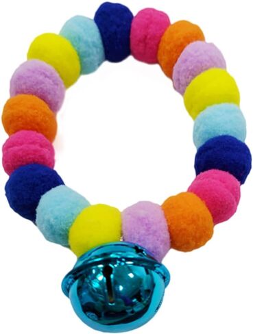 leconpet Pom Pom Dog Collar Elastic Cat Collar Decorative Plush Ball Puppy Necklace Eye-catching Pom Pom Pet Collar Necklace with Bell for Taking Photos, Walking, Outdoor Sports (S, Orange Red) in Saudi Arabia