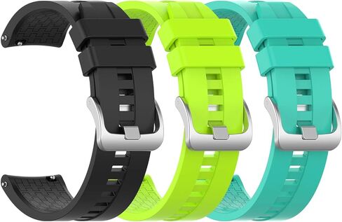 3-Pack Silicone Bands for Huawei Watch GT Classic Replacement Strap (Black, Gray, Navy Blue) in Kuwait