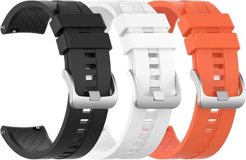 3-Pack Silicone Bands for Huawei Watch GT Classic Replacement Strap (Black, Gray, Navy Blue) in Saudi Arabia