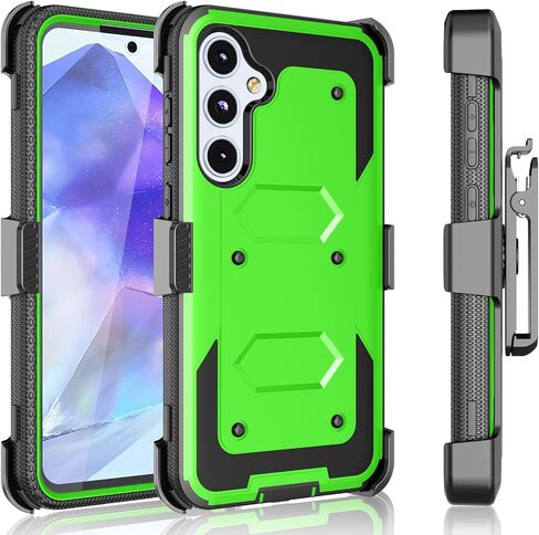 Tekcoo Holster Case for Galaxy A35 5G | SM-A356 [Tshell] Shock Absorbing [Built-in Screen Protector] [Kickstand Locking Belt Clip] Carrying Swivel Defender Full Body Cover for Samsung A35 5G [Black] in Saudi Arabia