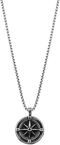 Handmade Long Stainless Steel Necklace For Men With Triangle Pendant - Silver Necklace For Men - Geometric Necklace For Men By Galis Jewelry in Kuwait