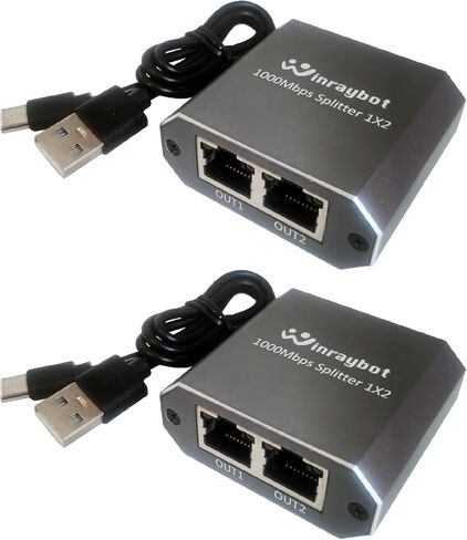 Ethernet splitter，ethernet splitter 1 to 2，ethernet switch 2 port 1000Mbps，LAN splitter，ethernet cable splitter, LAN RJ45 Port Work with CAT5/5E Cat6/7/8/ Cable,Two Devices Work Simultaneously in Saudi Arabia