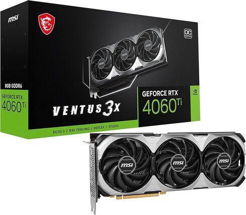 MSI GeForce RTX 4060 Ti Gaming X 8G Graphics Card - RTX 4060 Ti GPU, 8GB GDDR6 (18Gbps/128-bit), PCIe 4.0 - Twin FROZR 9 (2 x TORX Fan 5.0), RGB - HDMI 2.1, DisplayPort 1.4a in Saudi Arabia
