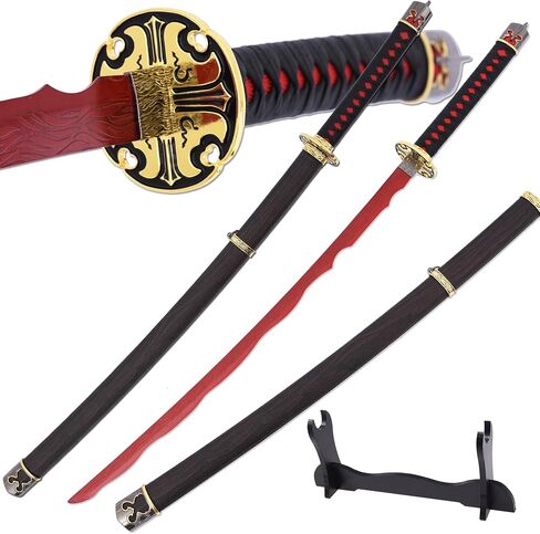 ZiQing Rivers of Blood and Moonveil Sword, Medieval Fantasy Elden Katana Cosplay Metal Sword for Elden Ring Video Game, Collection，Stage Performance (Moonveil-NEW) in Saudi Arabia