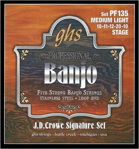 GHS Strings PF140-10 PACK - J.D. Crowe Signature Series (Studio), 5-String Stainless Steel Banjo Strings (.009 1/2-.020) in Saudi Arabia