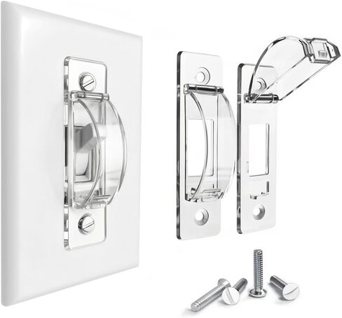 Light Switch Cover, ILIVABLE Child Proof Light Switch Guard Protects Your Lights from being Accidentally Turned On or Off by Children and Adults (Clear, 1 Pack) in Saudi Arabia