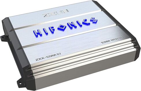 Hifonics ZXX-1000.4 Zeus Four Channel Car Audio Amplifier (Silver) – Class A/B Amp, 1000-Watt, Aluminum Heat Sink, Variable Electronic Crossover, Illuminated Logo in Kuwait