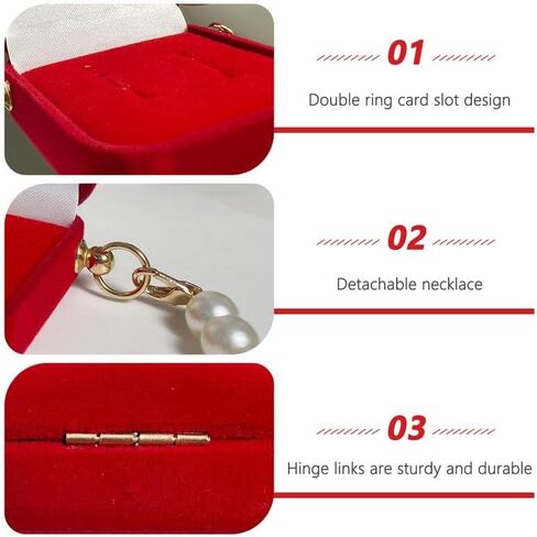 La La Pet®Detachable Pet Wedding Collar with Ring Bearer Box Dog Pet Wedding Collar with Ring Box Couple Ring Storage Box for Proposal Engagement Wedding Party White XL in Kuwait