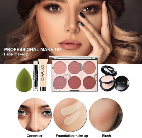 MISS ROSE M All In One Makeup Kit, Kit for Women Full Kit,Multipurpose Women's Sets,Beginners and Professionals Alike,Easy to Carry(Pink） in Saudi Arabia