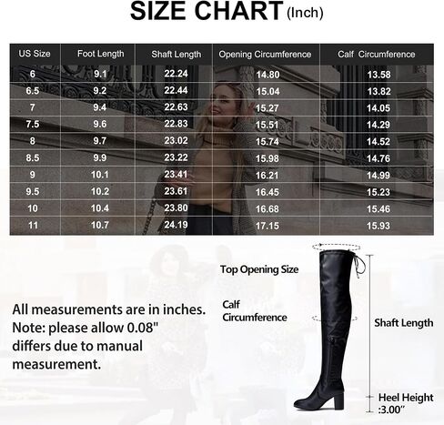 Women's Over the Knee Thigh High Long Boots with Block Heel | Tie-top stretch shaft, inner side zipper and slender high heel, a sleek over-the-knee look for dresses, jeans and parties in Saudi Arabia