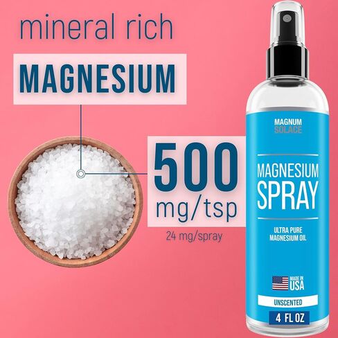 Magnesium Spray - Big 16 oz USP Grade Pure Magnesium Oil Spray - Made in USA Since 2008 in Saudi Arabia