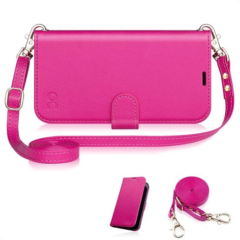 OCASE for Galaxy S24 FE Wallet Case, PU Leather Crossbody Phone Case with Removable Shoulder Strap, Kickstand, RFID Blocking Card Slots, Flip Folio Phone Purse, Graphite in Saudi Arabia