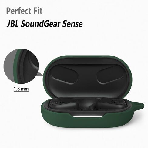 Geiomoo Silicone Case for JBL SoundGear Sense, Protective Cover with Carabiner (Black) in Kuwait