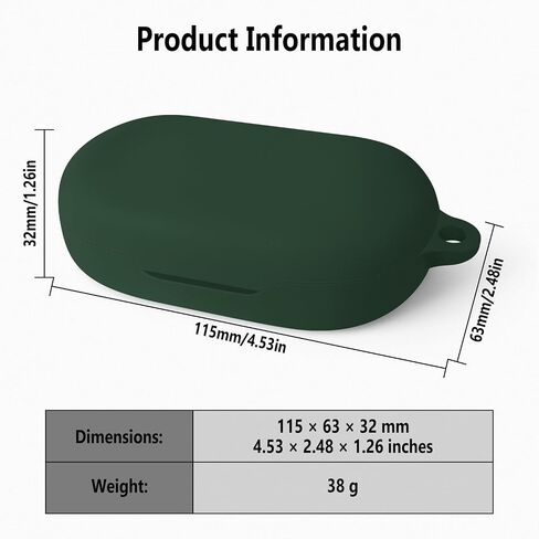 Geiomoo Silicone Case for JBL SoundGear Sense, Protective Cover with Carabiner (Black) in Kuwait