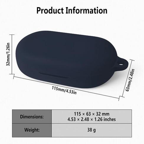 Geiomoo Silicone Case for JBL SoundGear Sense, Protective Cover with Carabiner (Black) in Kuwait