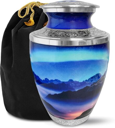 Cremation Urns for Human Ashes - Cherry Blossoms Large Decorative Urn for Adult Men & Women - Burial Urns for Adult Human Ashes in Saudi Arabia