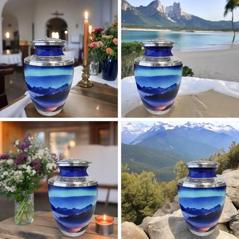 Cremation Urns for Human Ashes - Cherry Blossoms Large Decorative Urn for Adult Men & Women - Burial Urns for Adult Human Ashes in Saudi Arabia