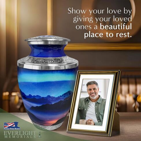 Cremation Urns for Human Ashes - Cherry Blossoms Large Decorative Urn for Adult Men & Women - Burial Urns for Adult Human Ashes in Saudi Arabia