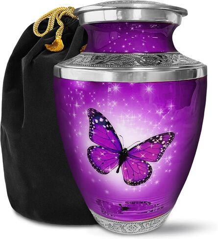 Cremation Urns for Human Ashes - Cherry Blossoms Large Decorative Urn for Adult Men & Women - Burial Urns for Adult Human Ashes in Saudi Arabia