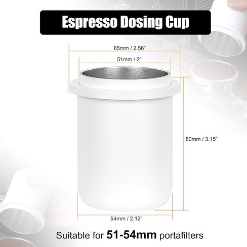 IKAPE 51MM, 54MM Espresso Dosing Cup, Compatible with All the 51MM to 54MM Portafilters, Espresso Coffee Accessory, Made of Aluminum (Black) in Kuwait