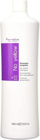 Fanola No Yellow Shampoo 11.8 oz - Color Depositing Purple Shampoo for Blonde, Silver, Gray, and Highlighted Hair - Anti Brass Shampoo Toner to Remove Yellow Tones & Brassiness from Bleached Hair in Kuwait