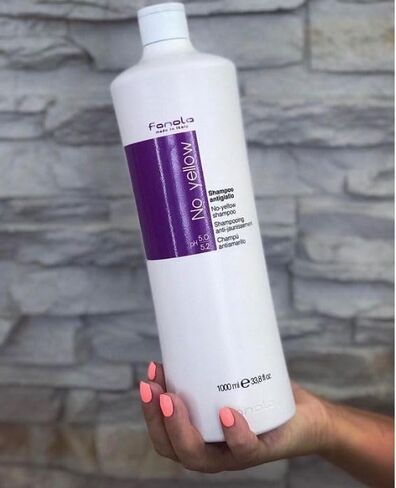 Fanola No Yellow Shampoo 11.8 oz - Color Depositing Purple Shampoo for Blonde, Silver, Gray, and Highlighted Hair - Anti Brass Shampoo Toner to Remove Yellow Tones & Brassiness from Bleached Hair in Kuwait