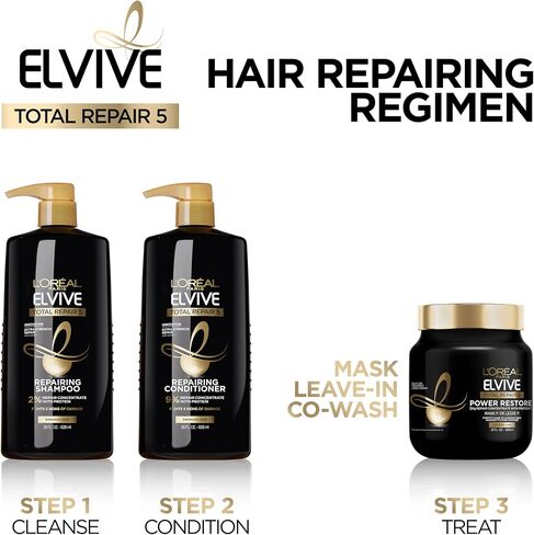 L'Oreal Paris Elvive Total Repair 5 Repairing Conditioner for Damaged Hair Conditioner with Protein and Ceramide for Strong Silky Shiny Healthy Renewed Hair 28 Fl Oz in Saudi Arabia