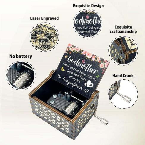 صندوق الموسيقى الخشبي - صندوق الموسيقى You are My Sunshine، من الأم إلى الابن، هدايا موسيقية فريدة للأطفال - مجموعة واحدة in Kuwait