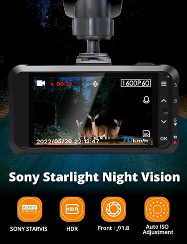 كاميرا قياس أمامية وخلفية من MASIGO A330D - كاميرا داش مزدوجة 1080 بكسل 60 إطارًا في الثانية للسيارات المزودة بواي فاي ونظام تحديد المواقع والسرعة، رؤية ليلية Stavis، وضع وقوف السيارات بمستشعر G، تسجيل الطوارئ، تطبيق مجاني، دعم 512 جيجابايت كحد أقصى in Kuwait