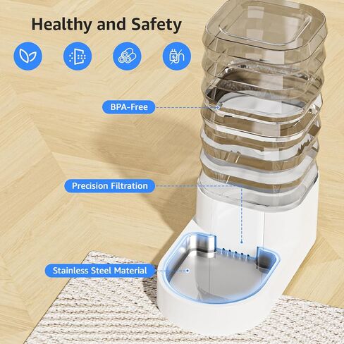 Gravity 4.5L Dog and Cat Water Bowl Dispenser, Automatic Stainless Steel Dog Water Bowl, 100% BPA-Free, Self-Filling Large Capacity Pet Water Feeder for Dogs and Cats in Saudi Arabia