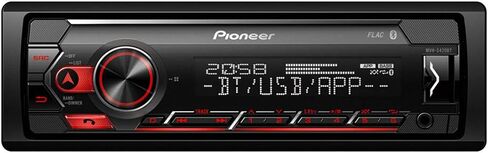 بايونير مستقبل MVH-S420BT 1-DIN مع بلوتوث، اضاءة حمراء، USB، سبوتيفاي، تطبيق بايونير سمارت سينك ومتوافق مع اجهزة ابل واندرويد. in Kuwait
