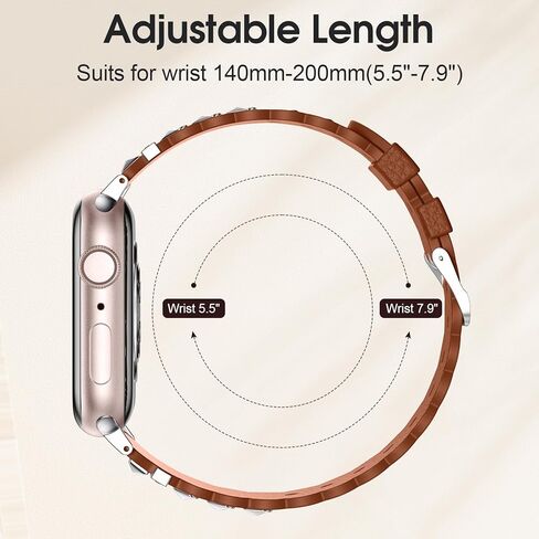 أحزمة جلدية متوافقة مع سوار ساعة Apple 38 مم 40 مم 41 مم 42 مم 44 مم 45 مم 49 مم للنساء والرجال، حزام بديل من الجلد الأصلي المحبب لسلسلة iWatch Apple Watch Series 9 8 7 6 5 4 3 SE Ultra in Kuwait
