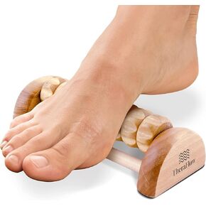 TheraFlow Foot Massager Roller, Foot Roller for Plantar Fasciitis Relief - Foot Pain, Neuropathy, Heel Arch, Stress Relief, Relaxation Gifts for Women, Men, Reflexology Tool - Wooden (Single)
